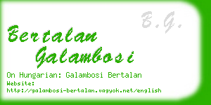 bertalan galambosi business card
